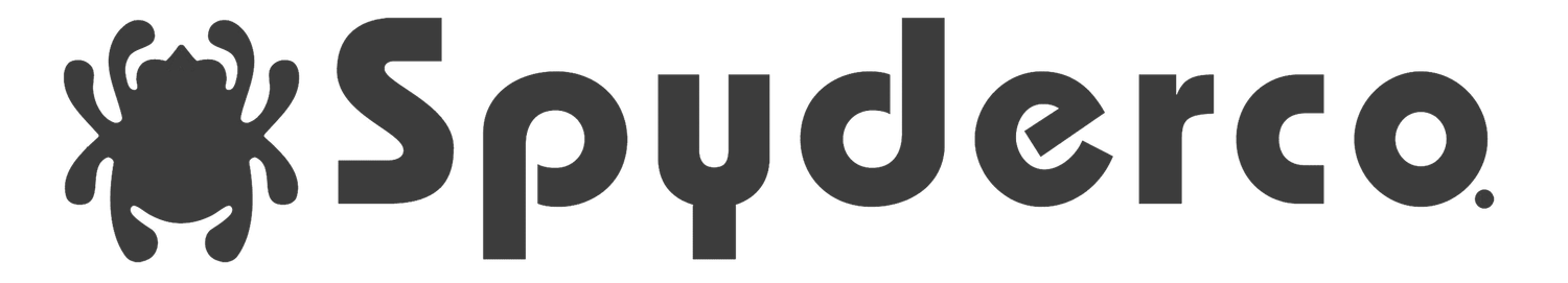 Black spider-themed logo designs for Spyder Co brand.