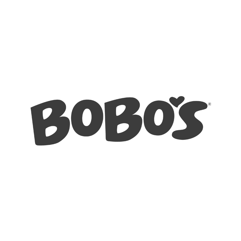 Bobo's brand logo with playful black text and small heart accent.