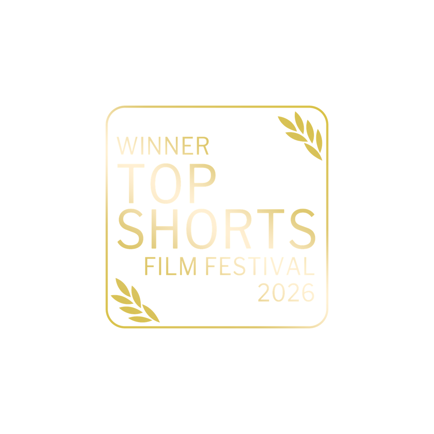 A golden square award logo for 