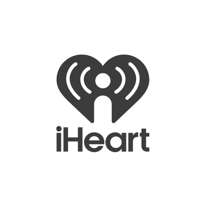 iHeart brand logo with heart-shaped radio wave icon in black.