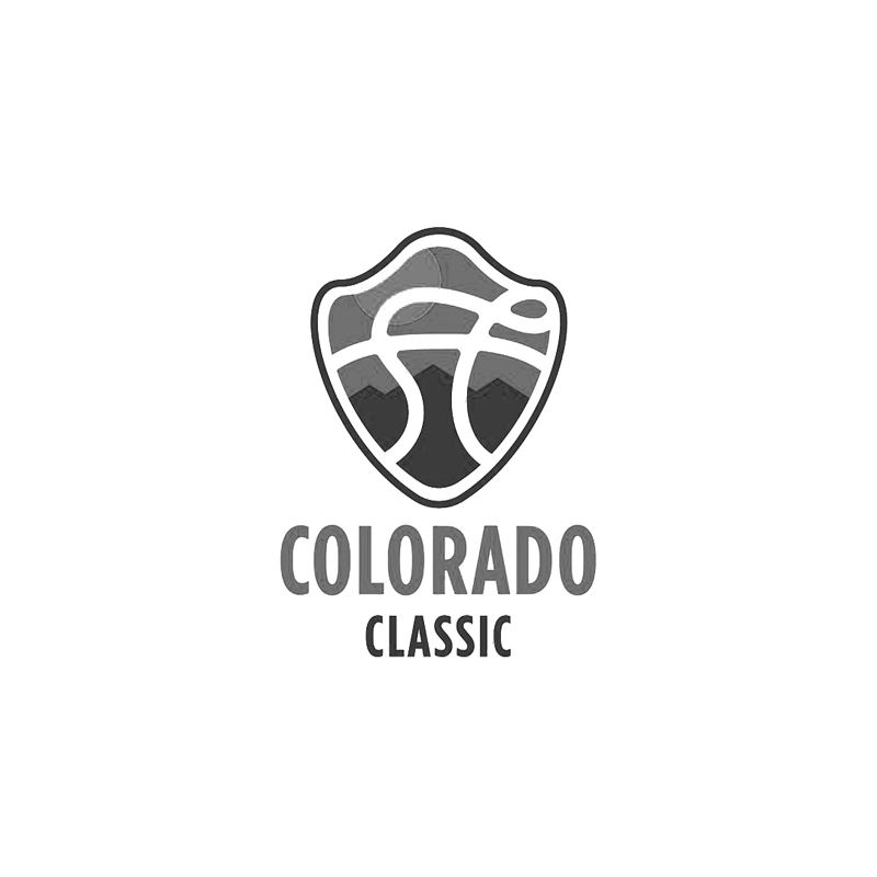 Colorado Classic logo with abstract shield design in grayscale.