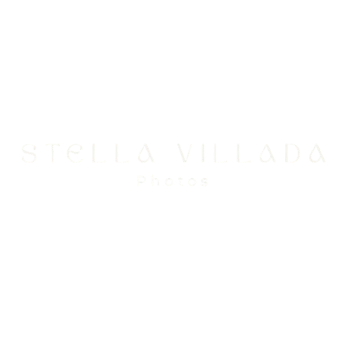 Minimalist Stella Villada text logo in light gray elegant serif font on a white background.