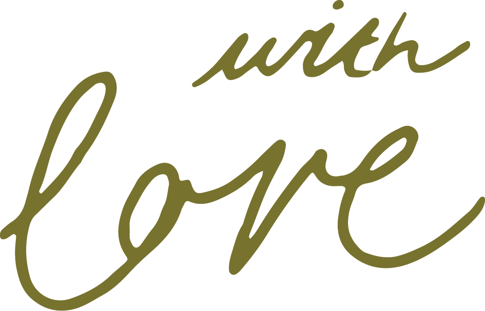 Handwritten calligraphy text in olive green ink shows flowing cursive letters against a white background.