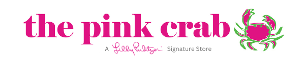The Pink Crab logo featuring pink text and a stylized crab illustration.
