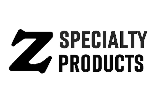 Three identical black and white logos for Specialty Products showing a stylized letter S design.
