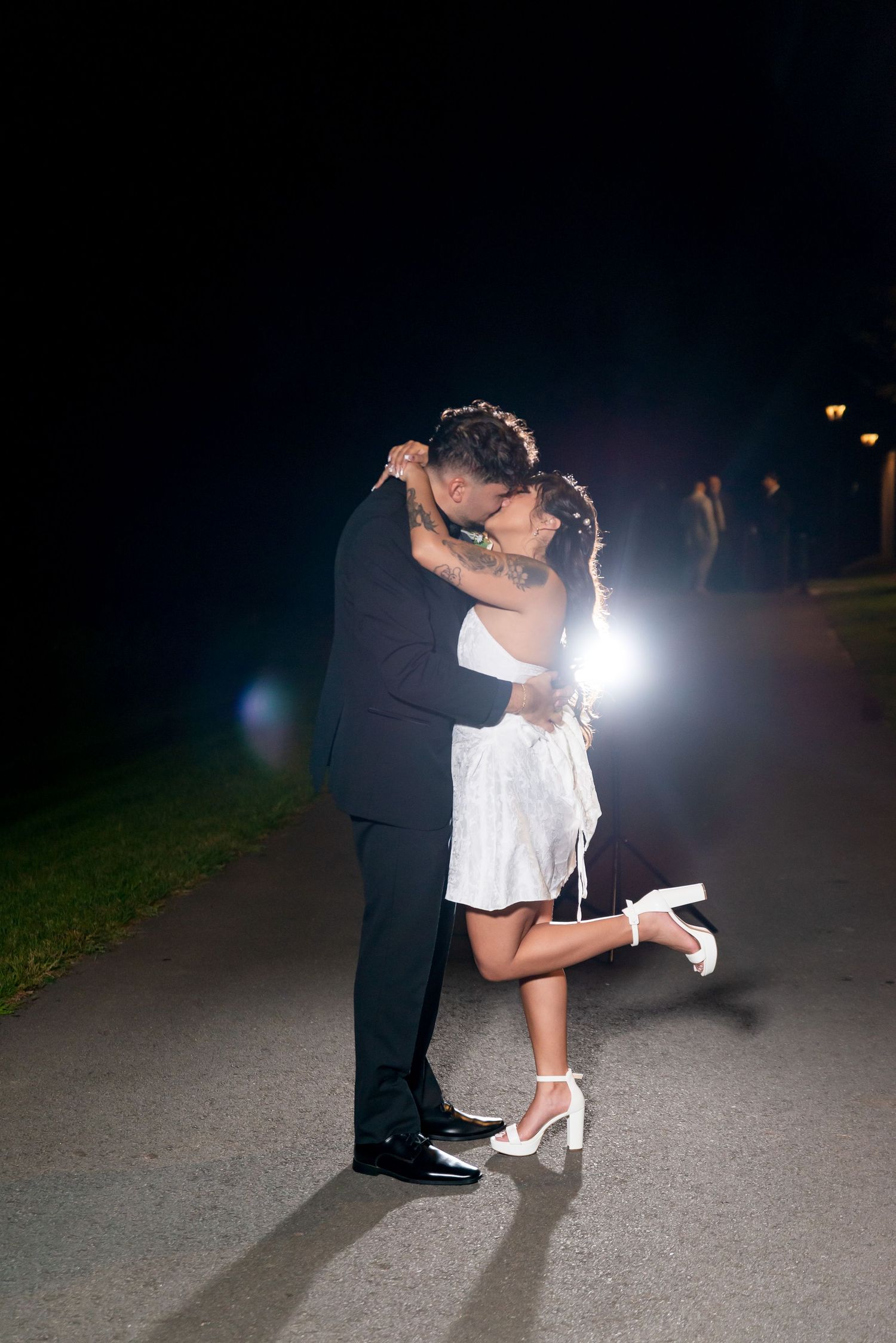 backlight beautiful kiss moment in the dark