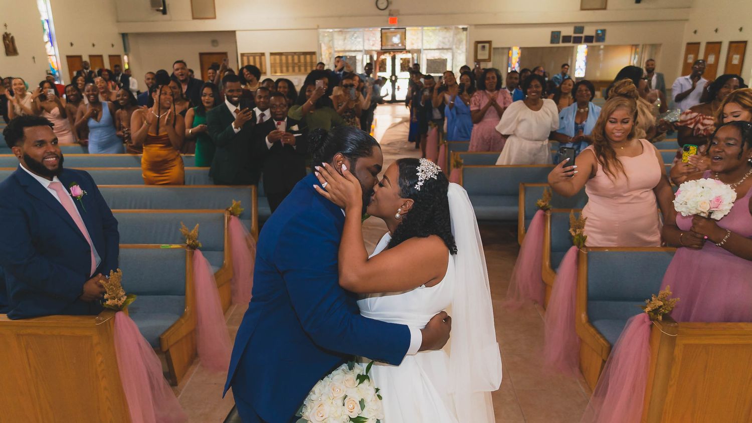 wedding ceremony kiss moment