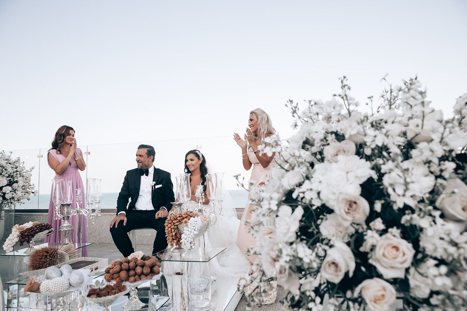 Bride and groom celebrating wedding at TRS Coral Costa Mujeres