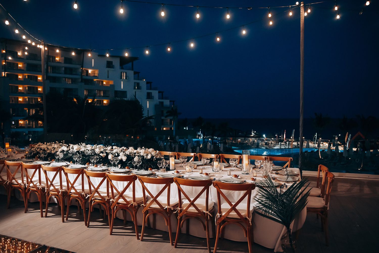 Elegant destination wedding setup at Dreams Natura Resort Riviera Maya