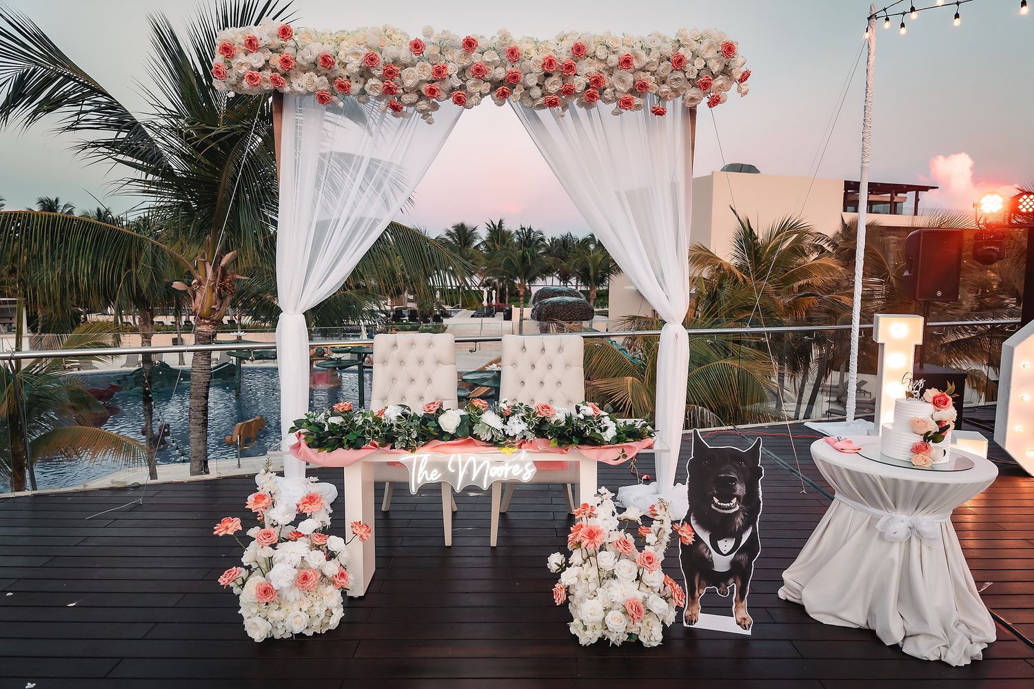 Luxury destination wedding reception at Royalton Riviera Cancun Mexico