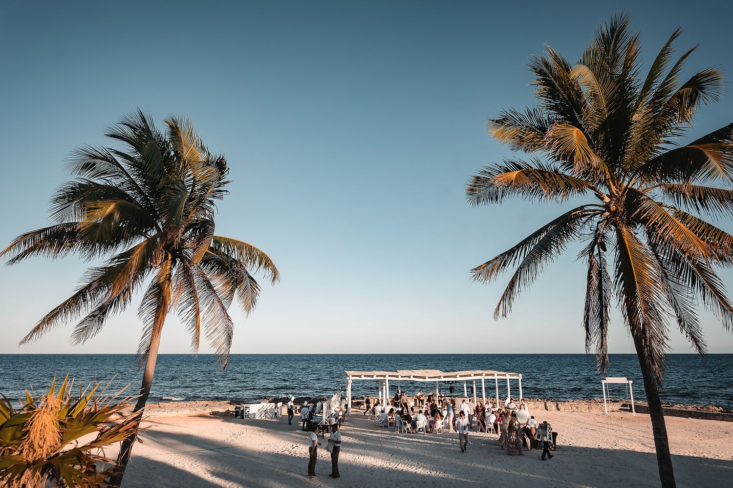 Wedding reception setup at Bahia Principe Tulum Riviera Maya