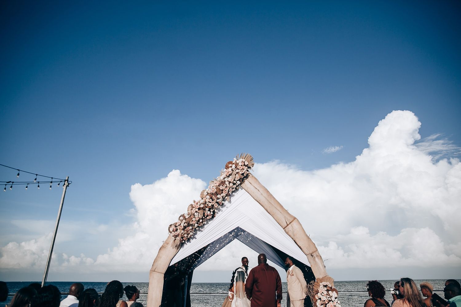Dreams Natura wedding photography at beachfront ceremony Riviera Maya