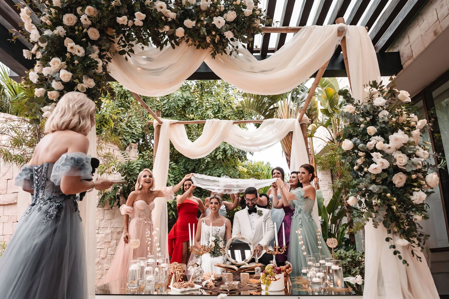 Elegant destination wedding setup at Dreams Playa Mujeres Resort Cancun