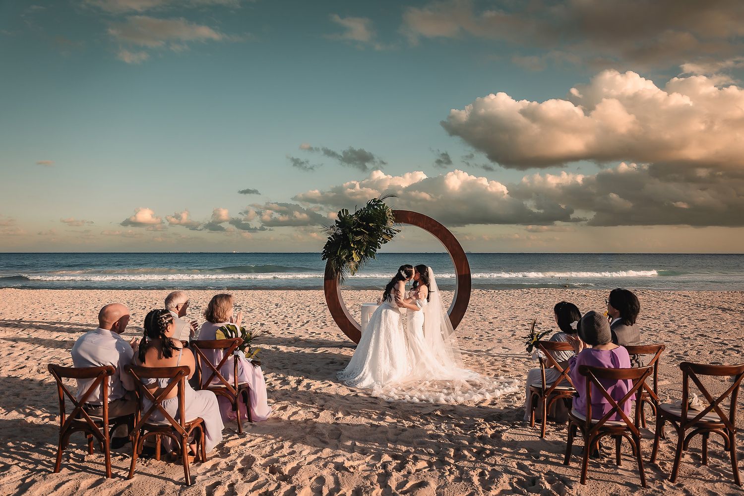 Beach ceremony photographed by Tulum wedding photographer
