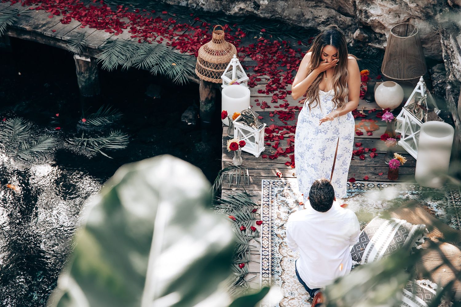 Tulum Engagement at a Sacred Cenote