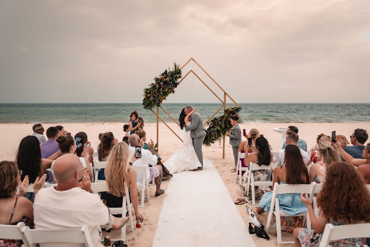 Romantic beach wedding at Dreams Playa Mujeres Riviera Maya Mexico