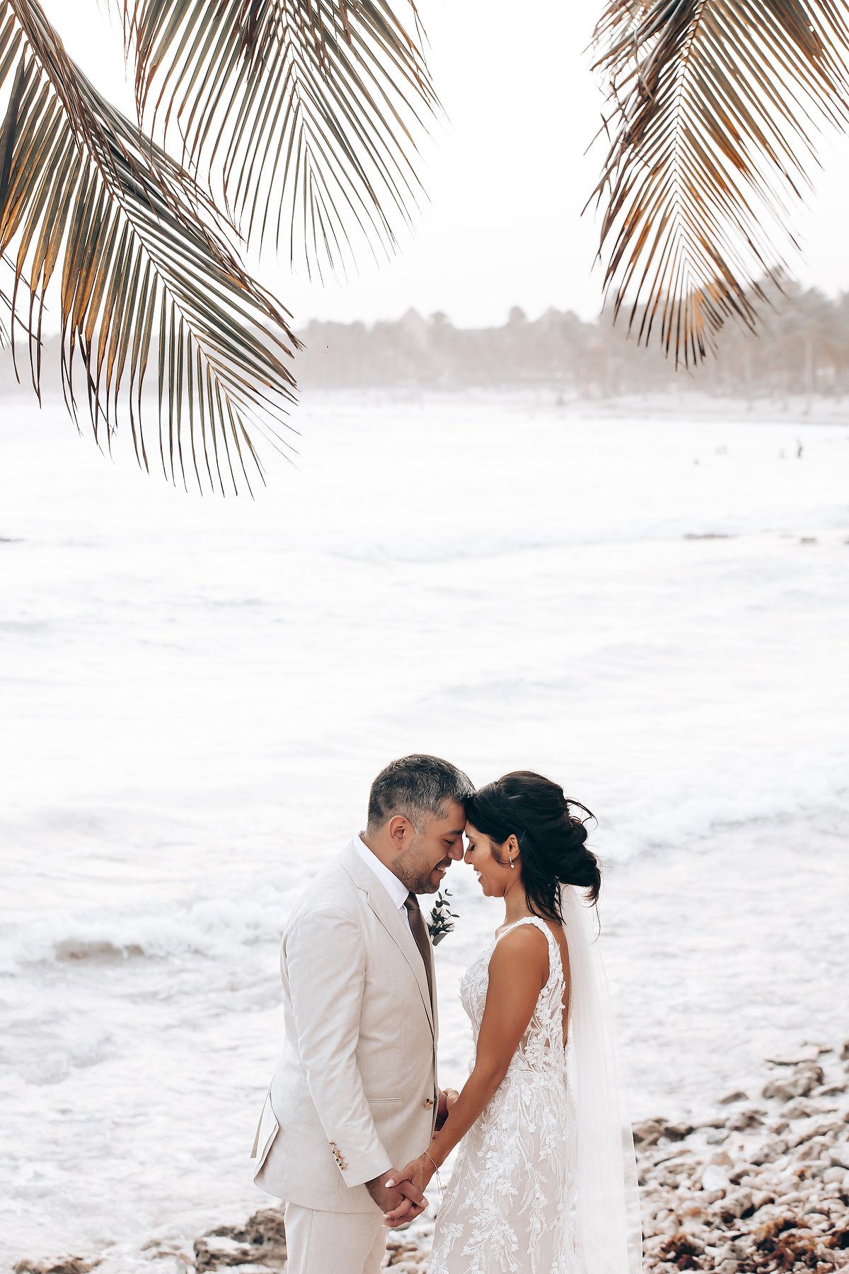 Caribbean beach wedding photos Barcelo Maya Palace