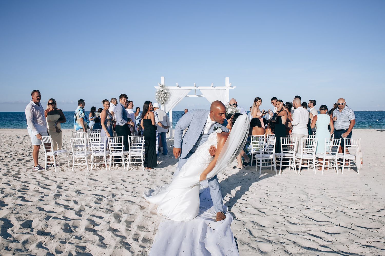 Grand Palladium Costa Mujeres beachfront wedding ceremony Riviera Maya