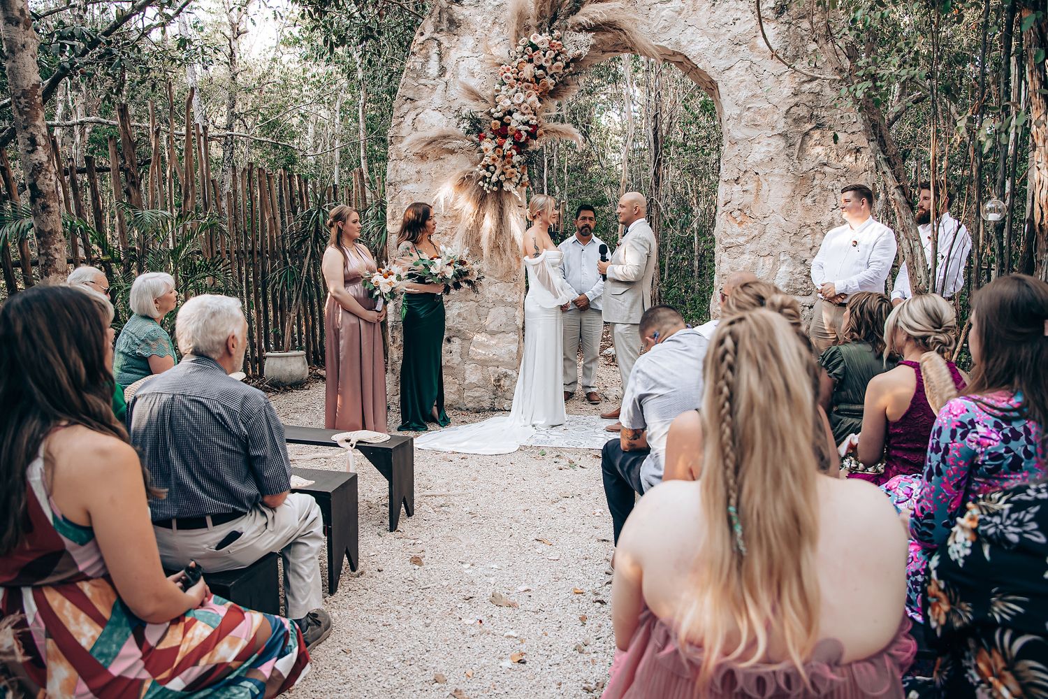 Arcadia Tulum destination wedding ceremony under the arches