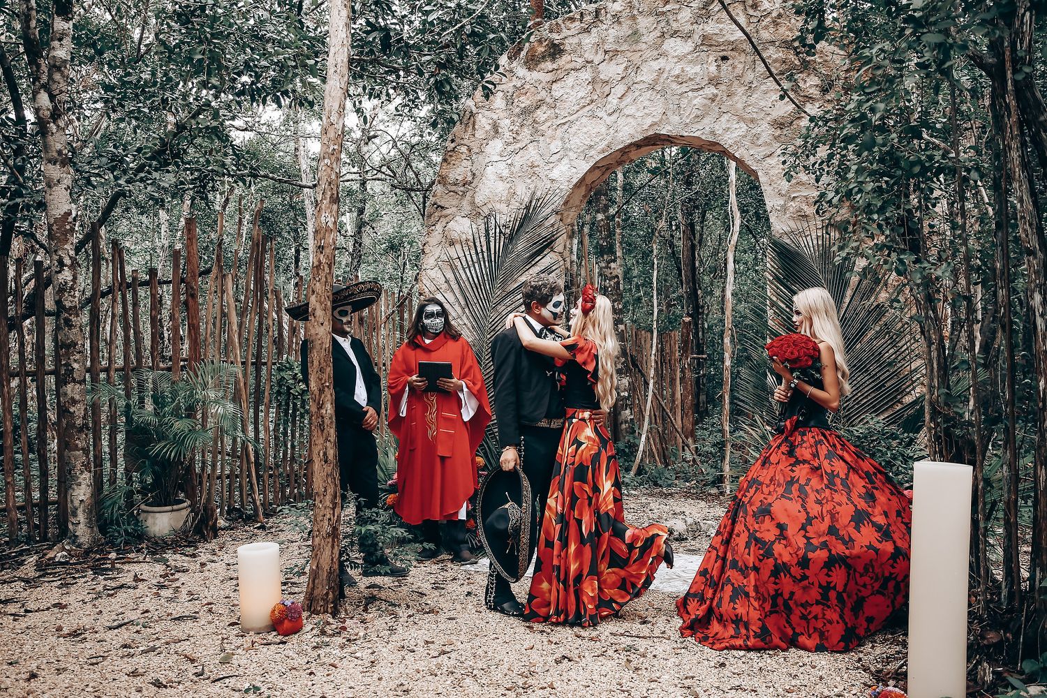 Elopement Catrina wedding videography At Arcadia Tulum