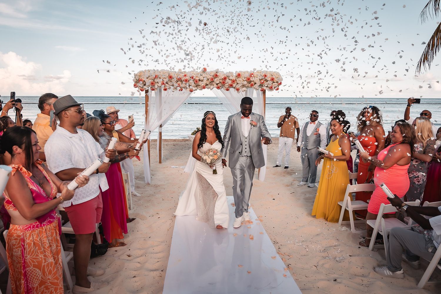Royalton Riviera Cancun wedding photography at beachfront ceremony