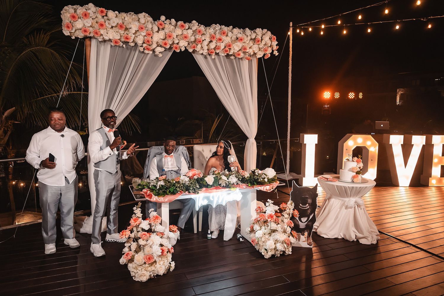 Beach wedding celebration at Royalton Riviera Cancun Riviera Maya Mexico