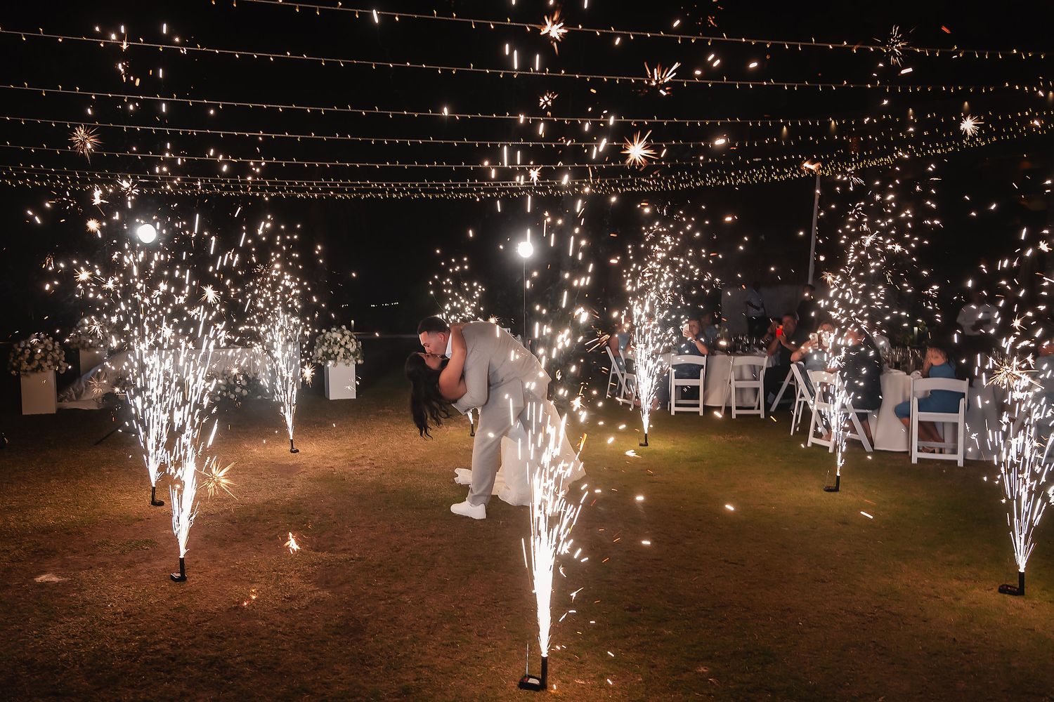 Luxury destination wedding reception at Dreams Playa Mujeres Mexico