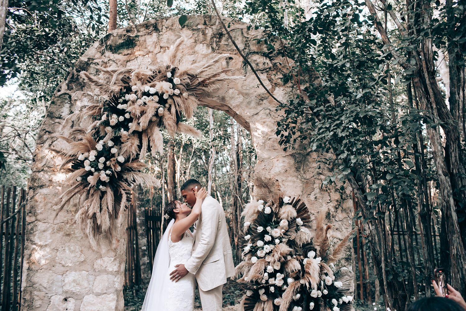 Arcadia Tulum wedding couple portrait under the arches