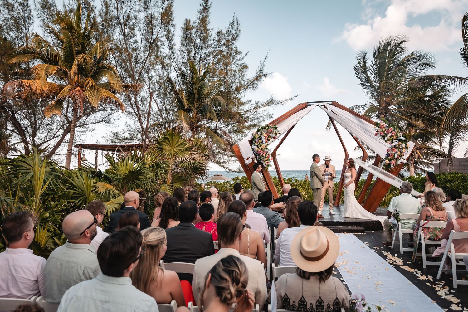 Destination wedding ceremony at The Fives Beach Hotel Riviera Maya