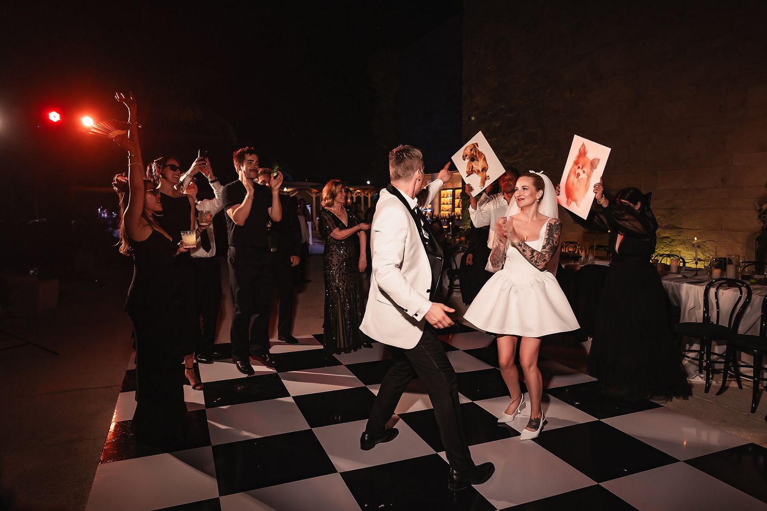 Bride and groom celebrating wedding at Grand Palladium Costa Mujeres