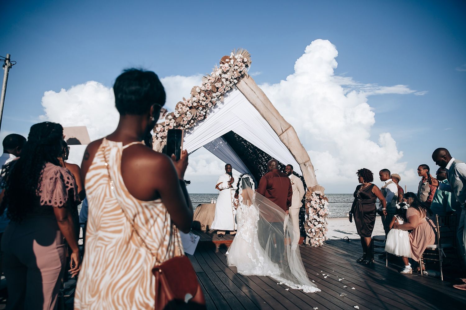 Beachfront wedding ceremony at Dreams Natura Resort Cancun