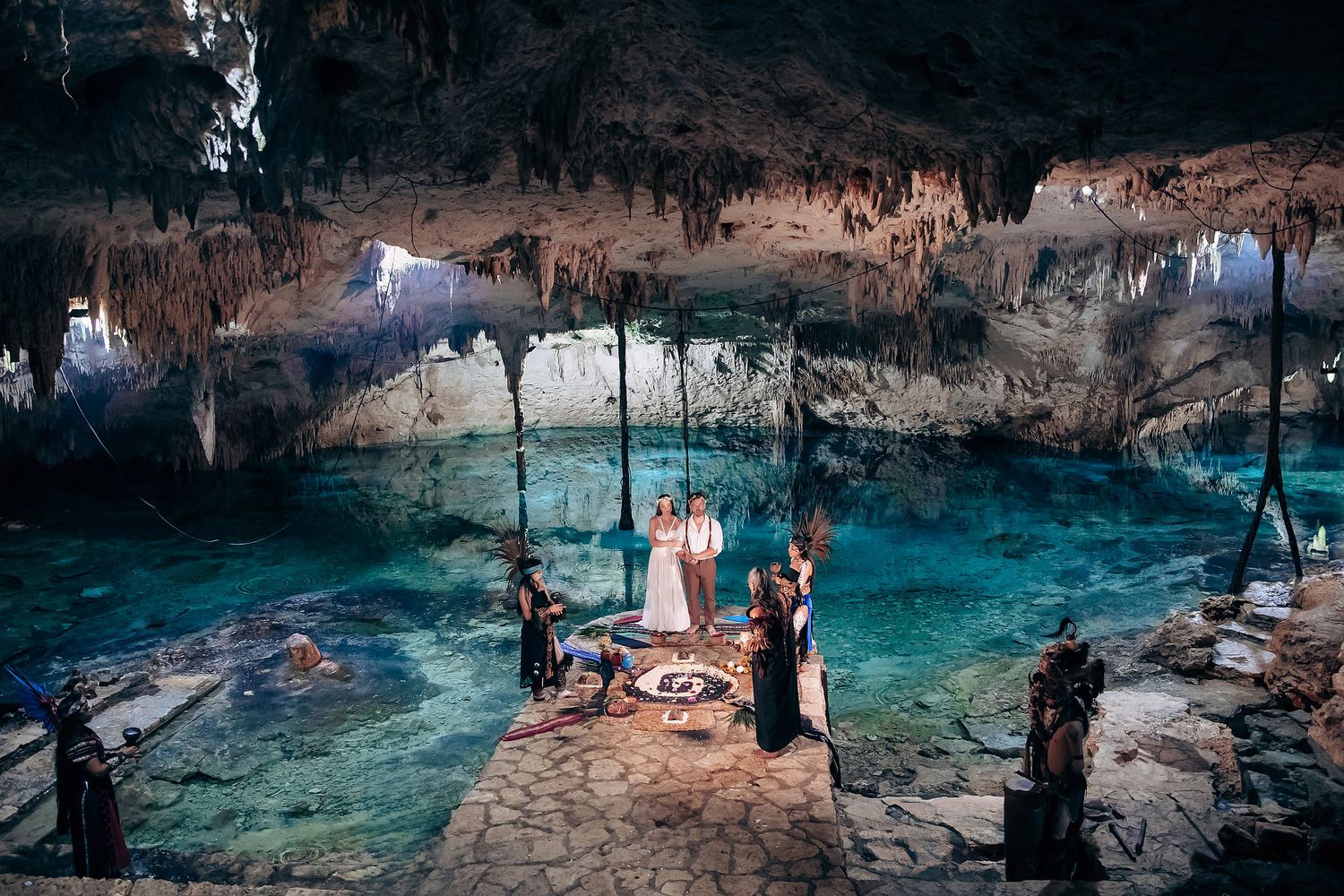 Elopement Mayan wedding videography Cenote Taak Bi Ha Tulum