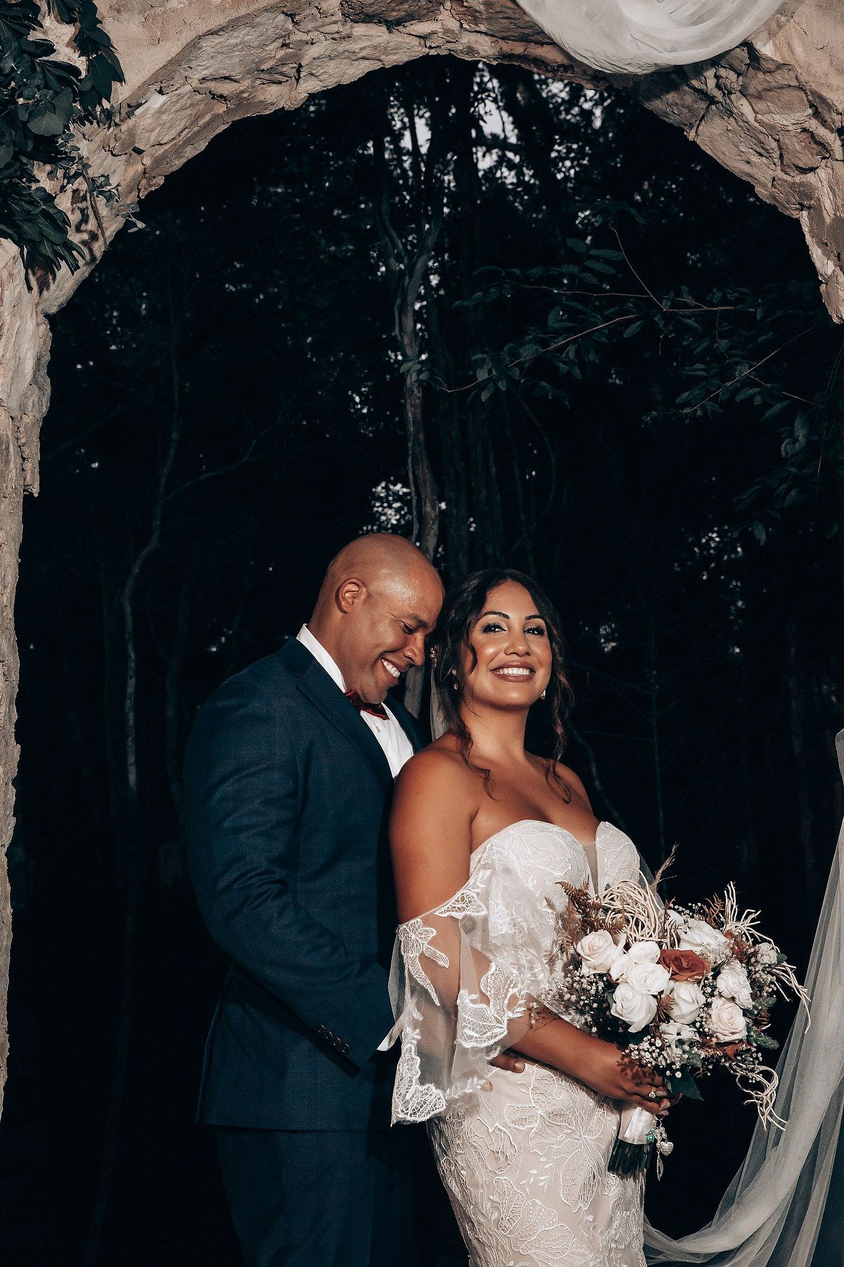 Romantic couple photos at Arcadia Tulum Riviera Maya Mexico