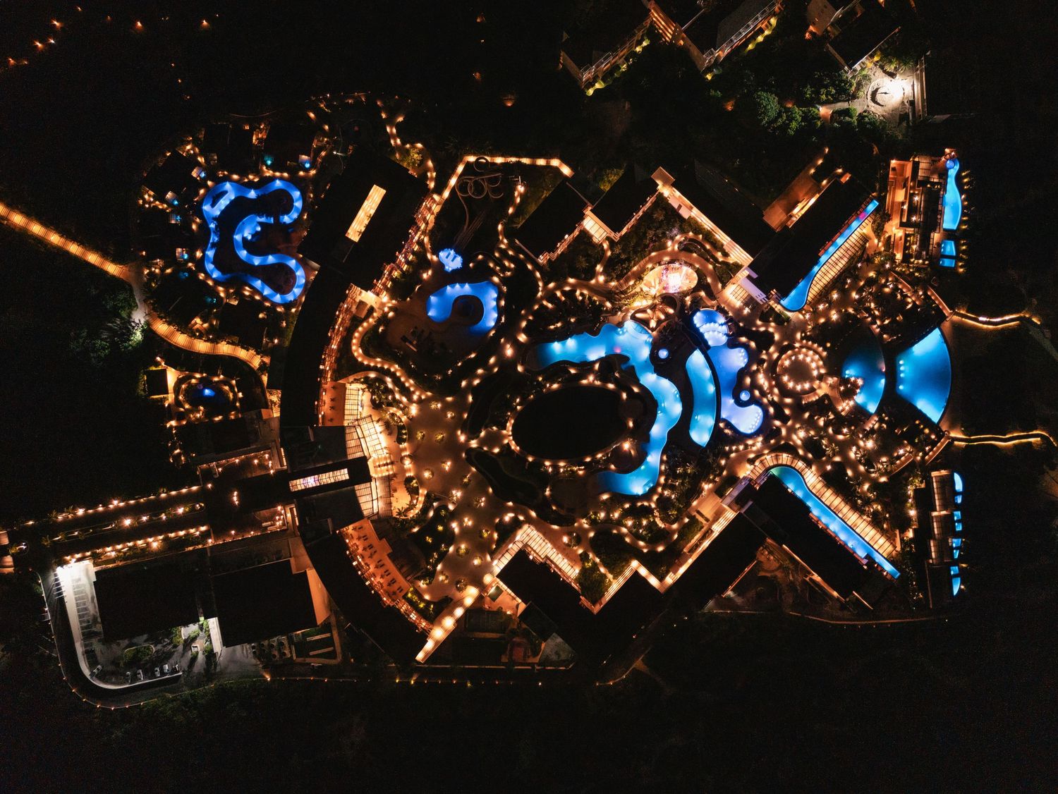 Riviera Maya luxury wedding reception under the stars