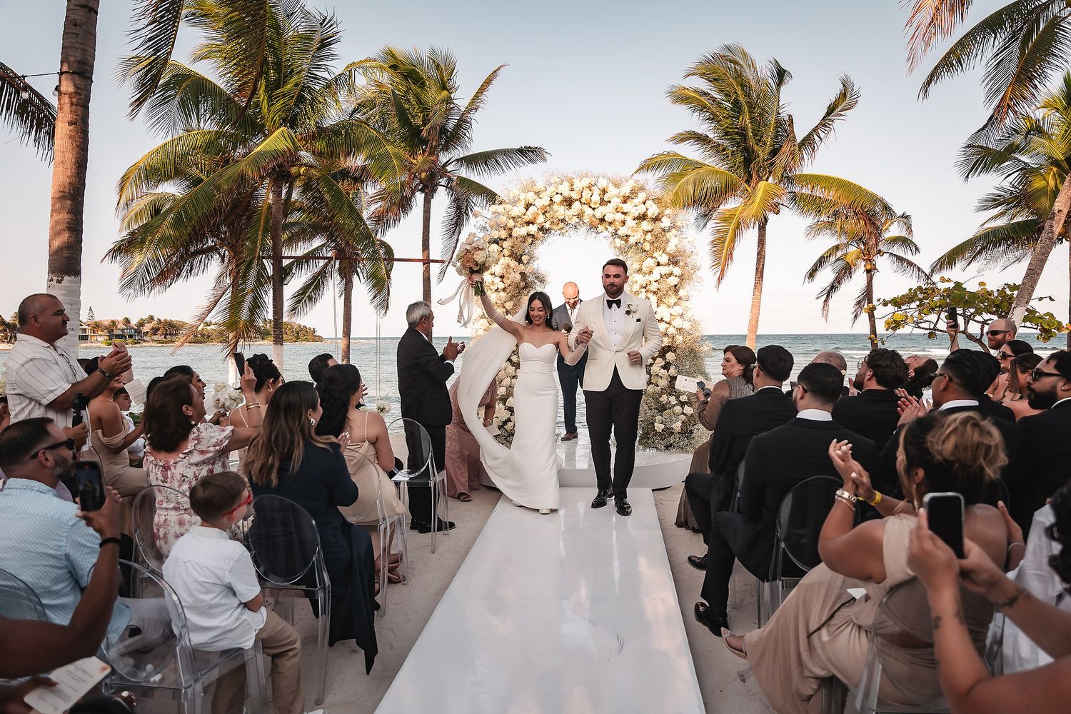 Romantic beach wedding at Blue Venado Riviera Maya wedding photography