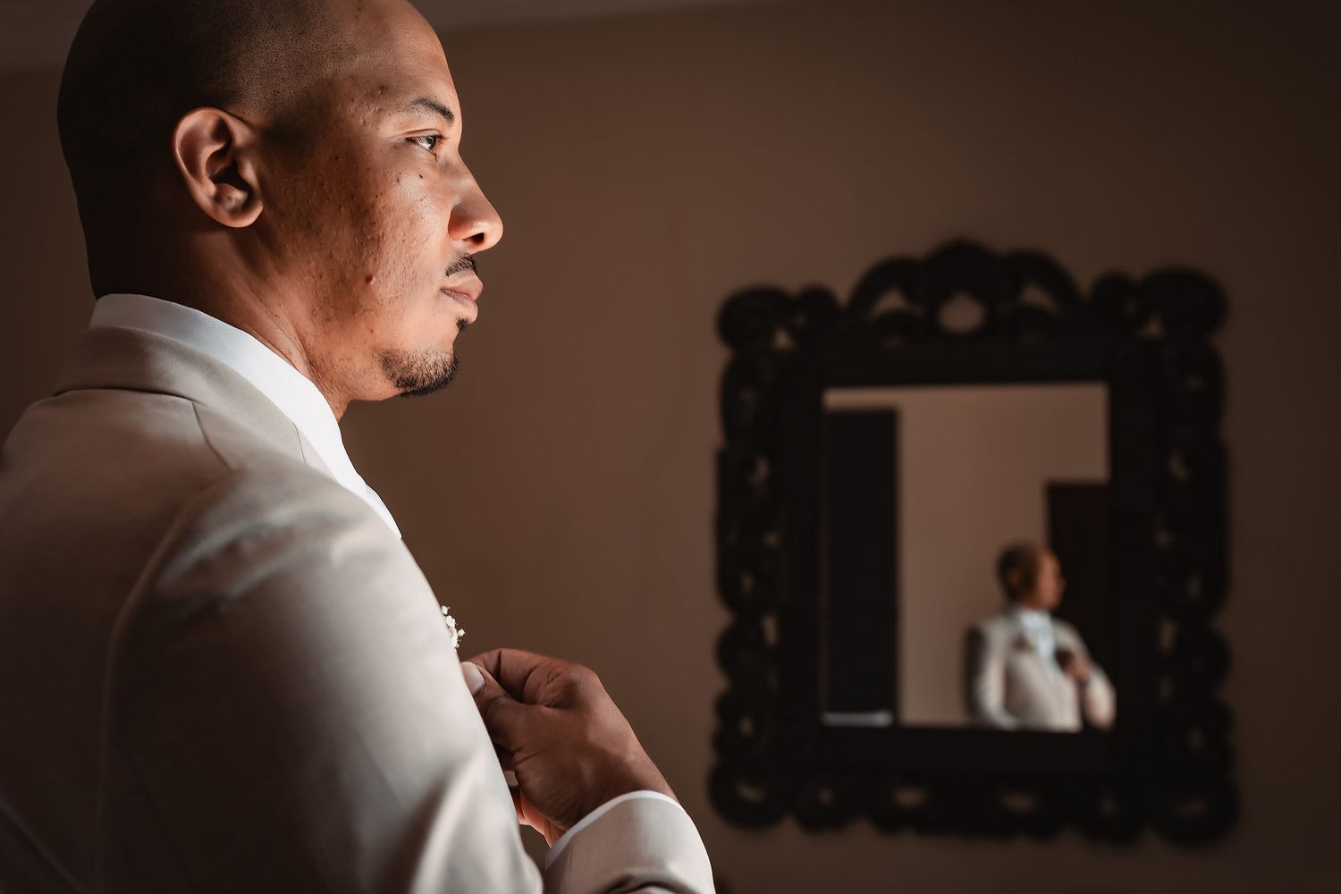 Bride getting ready at Dreams Tulum Resort destination wedding