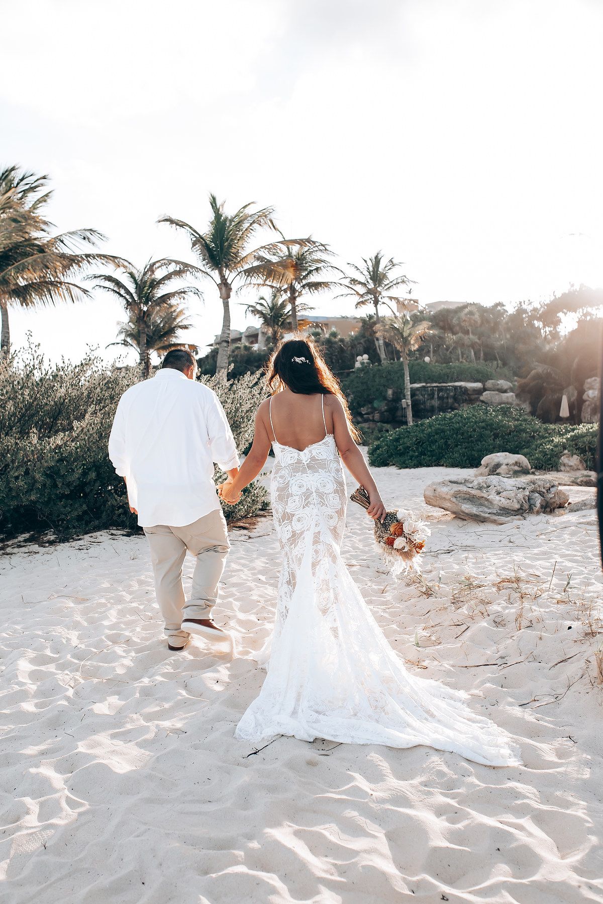 Hotel Xcaret Arte bride and groom portrait Riviera Maya