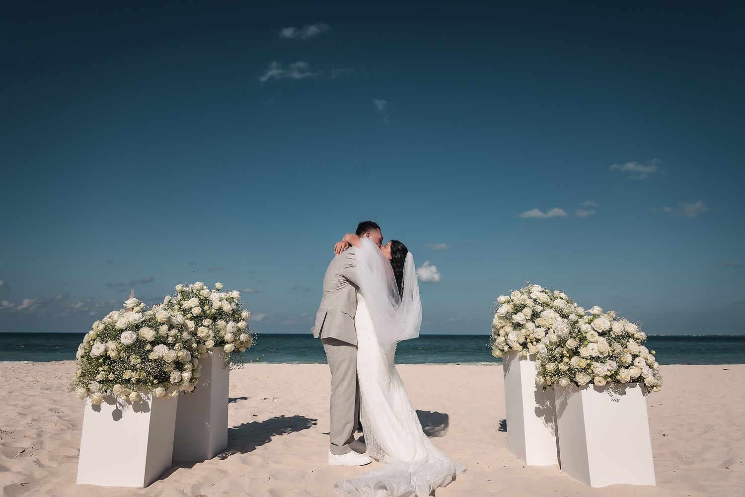 Dreams Playa Mujeres wedding photography at beachfront ceremony in Cancun