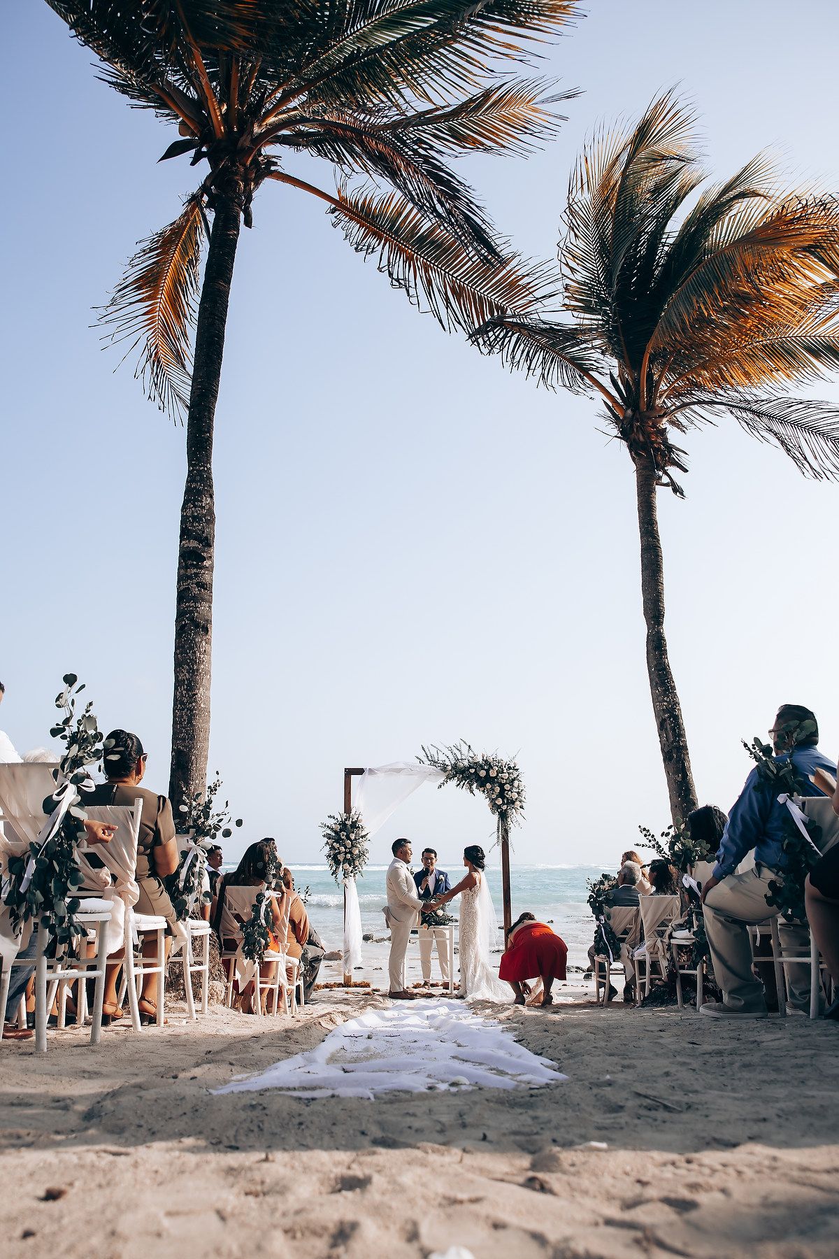 Barcelo Maya Palace wedding ceremony on the beach Riviera Maya
