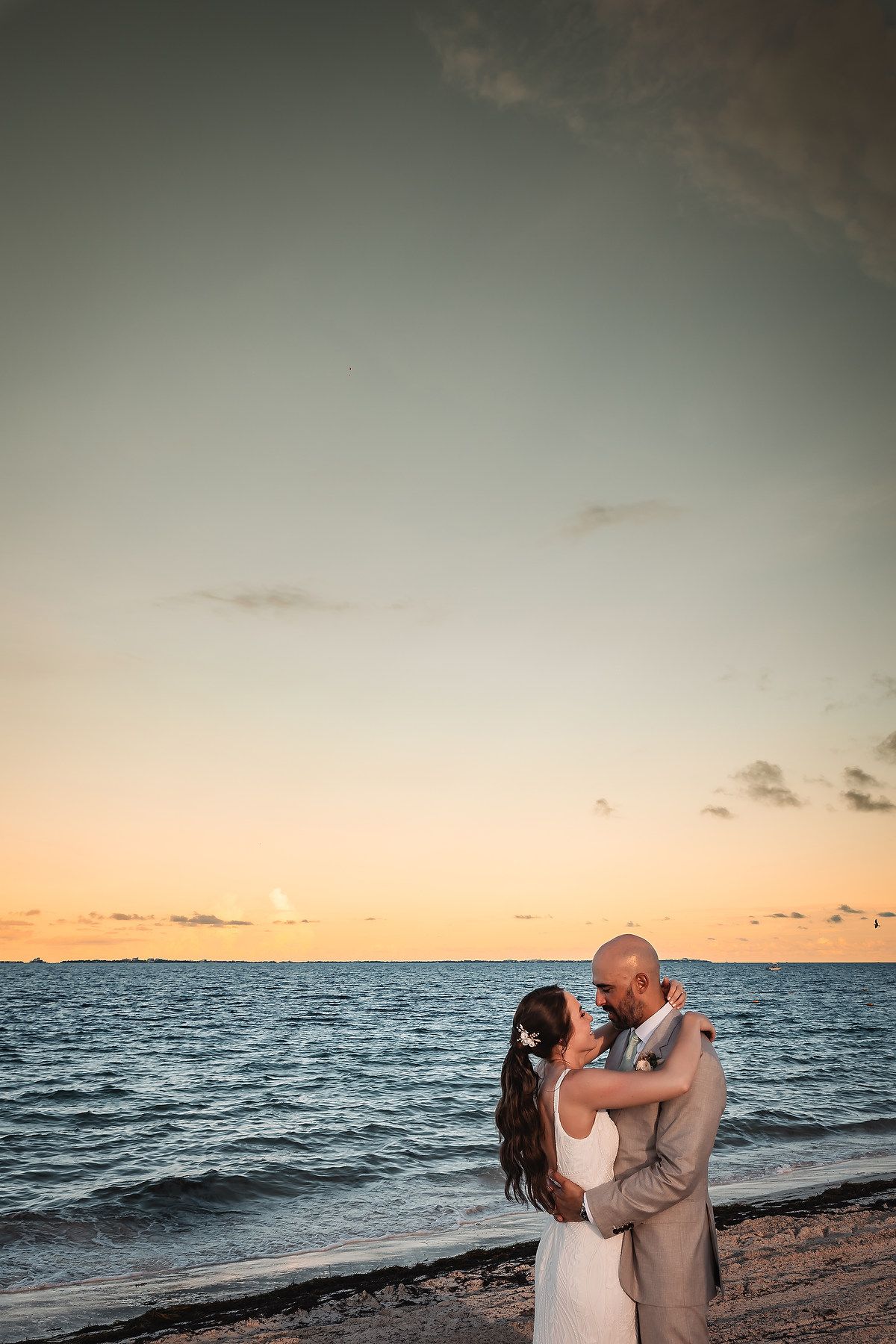 Bride and groom portrait at TRS Coral Costa Mujeres Cancun