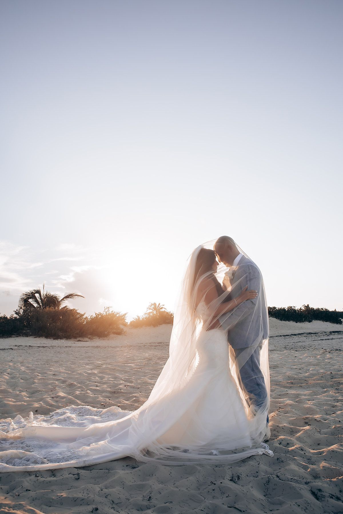 Romantic couple photos at Grand Palladium Costa Mujeres beach