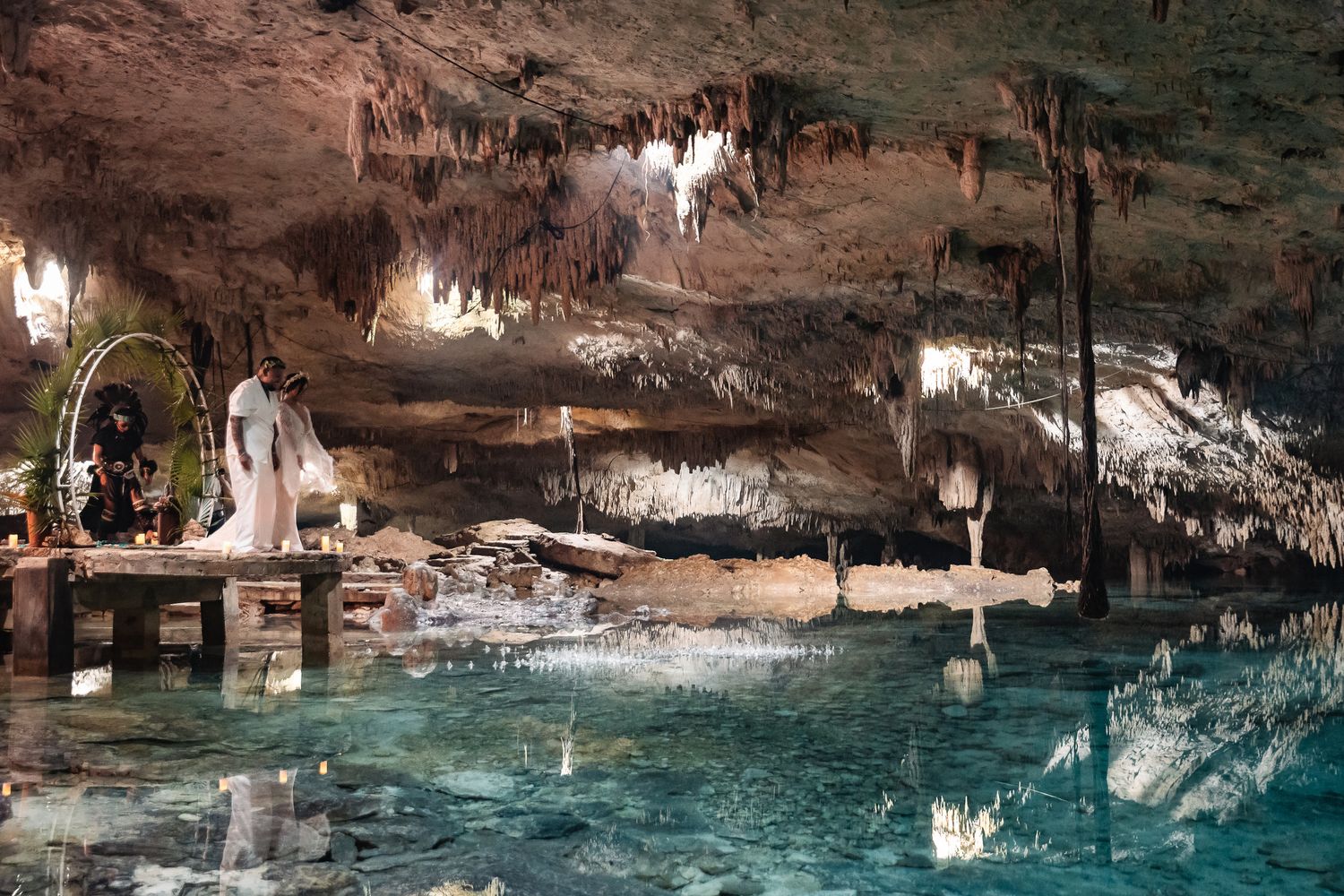 Romantic cenote wedding photography at Cenote Taak Bi Ha Riviera Maya