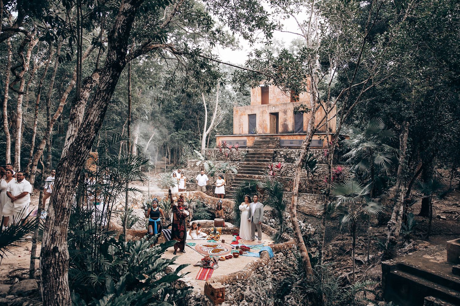 Elopement Mayan wedding videography At Mayan Temple in Tulum