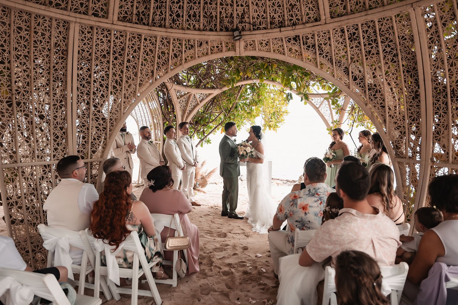 Beach wedding ceremony at Sandos Caracol Eco Resort Riviera Maya
