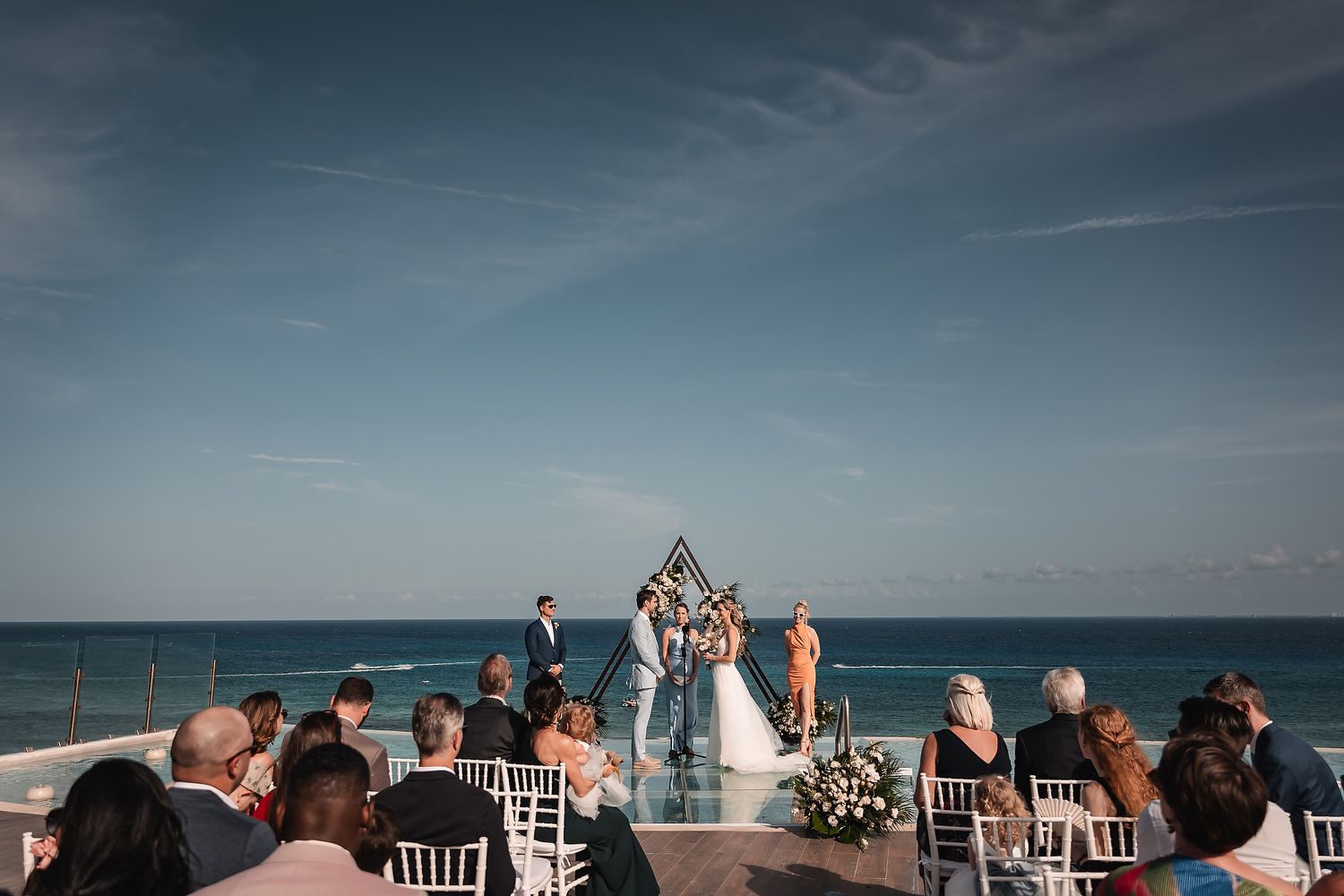 Outdoor wedding reception in Riviera Maya Mexico