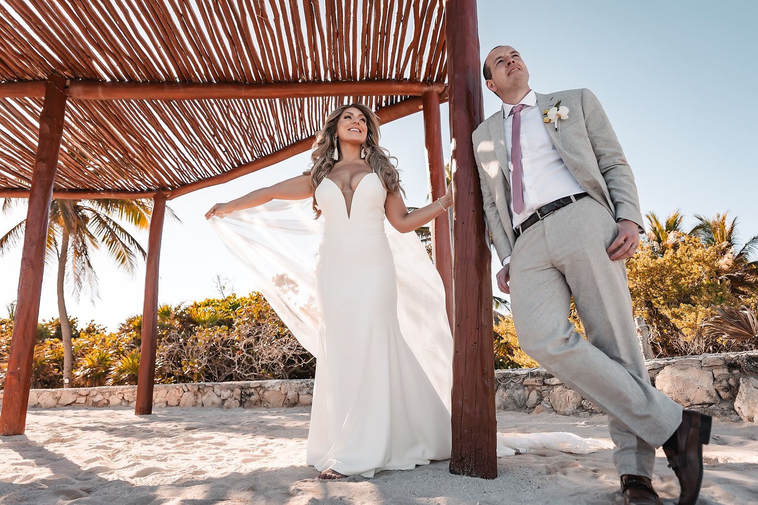 Romantic Riviera Maya wedding photography at Bahia Principe Tulum