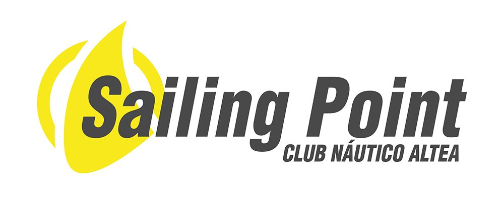 Yellow and black Sailing Point Club Nautico Altea logo with sail-shaped design element.