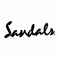 Black script logo for Sandals resorts featuring elegant cursive lettering on white background.