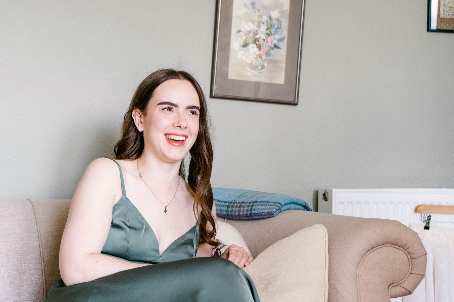 Candid moments captured in a cozy living room setting.