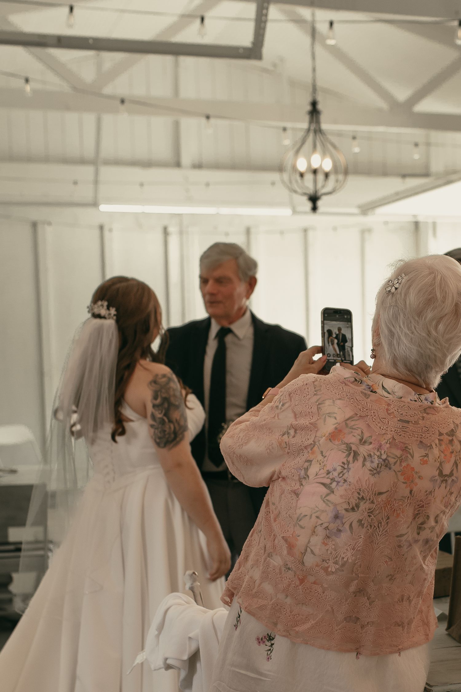 Grandparents of bride emotional on wedding day in Cleveland Ohio by Gypsy Lens Photography. Moody, vintage, documentary wedding photography.